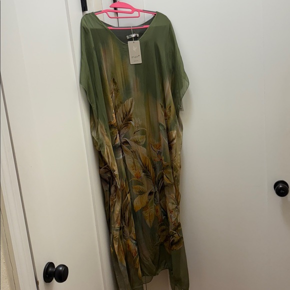 Green Floral Kaftan Dress - Picture 1 of 3